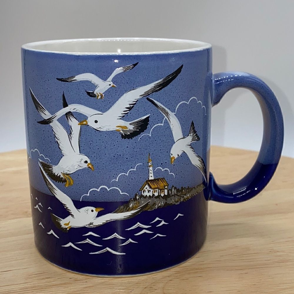 Vintage Otigiri Seagulls and Lighthouse Mug